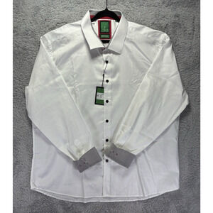 Men's Tiglio 3X White Button Down Sport Slim‎ Fit Shirt Long Slv Flip Cuff NWT